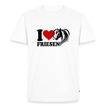 I love Horse Friesians - Men's Premium Organic T-Shirt - white - Front - Nico (187cm)