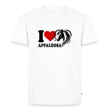 J’adore le cheval Appaloosa - T-shirt Premium bio Homme - blanc - Devant - Nico (187cm)