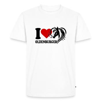 I love horse Oldenburger - Men's Premium Organic T-Shirt - white - Front - Nico (187cm)