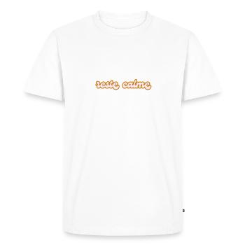 reste calme - T-shirt Premium bio Homme - blanc - Devant - Nico (187cm)
