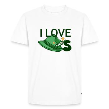 J’adore les chapeaux - T-shirt Premium bio Homme - blanc - Devant - Nico (187cm)