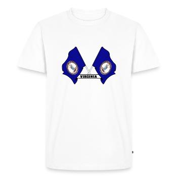 Deux drapeaux texte VIRGINIA - T-shirt Premium bio Homme - blanc - Devant - Nico (187cm)