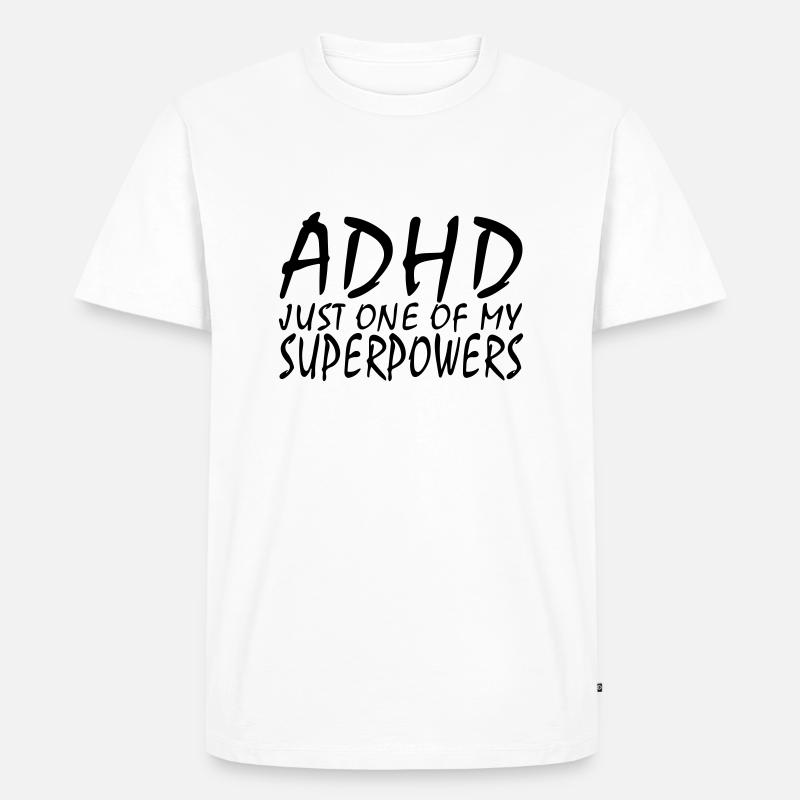 ADHS - Männer Premium Bio T-Shirt - Weiß