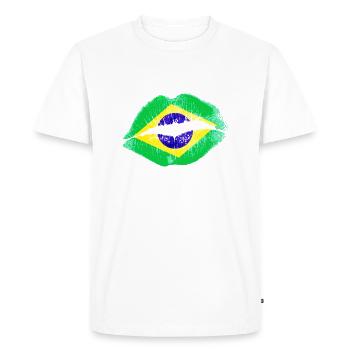 Kiss (Brésil / Brésil) - T-shirt Premium bio Homme - blanc - Devant - Nico (187cm)
