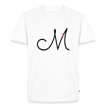 Lettre M Lettre initiale Papillon - T-shirt Premium bio Homme - blanc - Devant - Nico (187cm)
