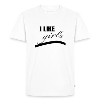 feminism - I like girls - T-shirt Premium bio Homme - blanc - Devant - Nico (187cm)