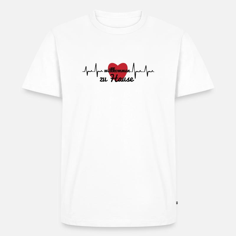 willkommen zu Hause - Männer Premium Bio T-Shirt - Weiß