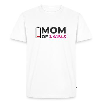 Maman de 2 filles maman maman maman maman - T-shirt Premium bio Homme - blanc - Devant - Nico (187cm)