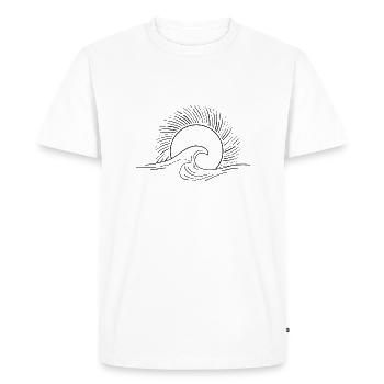 Vague minimaliste - T-shirt Premium bio Homme - blanc - Devant - Nico (187cm)