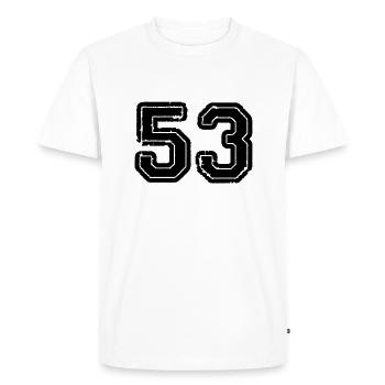 53 - Men's Premium Organic T-Shirt - white - Front - Nico (187cm)