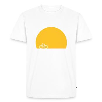 Lever de soleil à vélo - T-shirt Premium bio Homme - blanc - Devant - Nico (187cm)