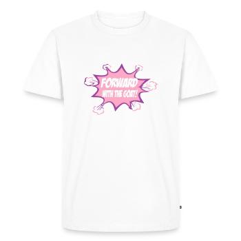 En avant avec la chèvre - T-shirt Premium bio Homme - blanc - Devant - Nico (187cm)