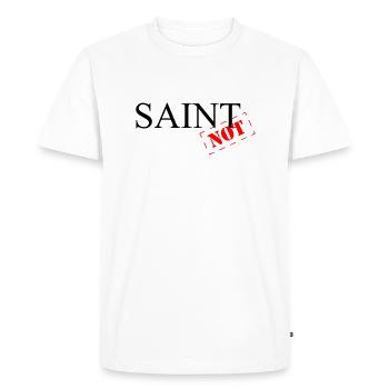 Saint Not - Men's Premium Organic T-Shirt - white - Front - Nico (187cm)