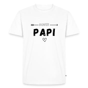 Bientôt papi - T-shirt Premium bio Homme - blanc - Devant - Nico (187cm)