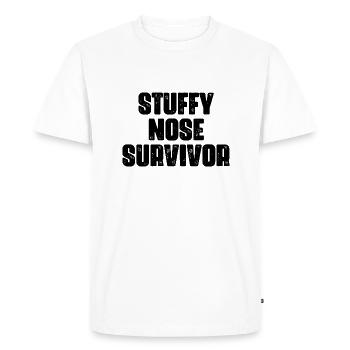 Survivant du nez bouché - T-shirt Premium bio Homme - blanc - Devant - Nico (187cm)
