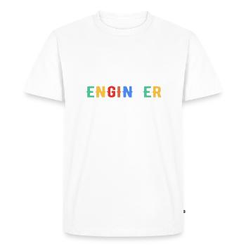 Ingénieur Ingenieur - T-shirt Premium bio Homme - blanc - Devant - Nico (187cm)