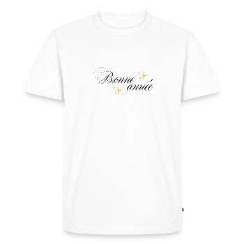 Bonne année - T-shirt Premium bio Homme - blanc - Devant - Nico (187cm)