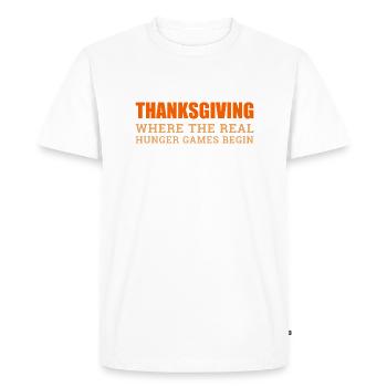 Thanksgiving avec une touche d’originalité - T-shirt Premium bio Homme - blanc - Devant - Nico (187cm)