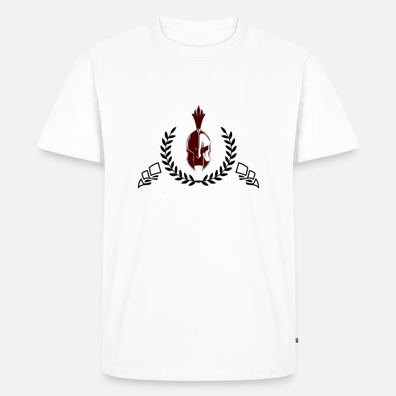sparta helm - Männer Premium Bio T-Shirt - Weiß