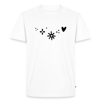 Heart Star Pattern - Men's Premium Organic T-Shirt - white - Front - Nico (187cm)