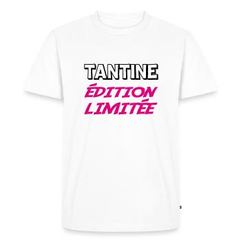 TANTINE édition limitée - T-shirt Premium bio Homme - blanc - Devant - Nico (187cm)