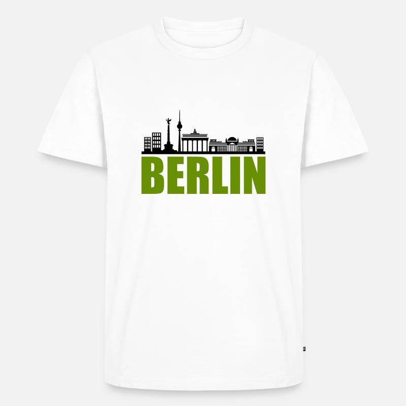 berlin skyline - Männer Premium Bio T-Shirt - Weiß