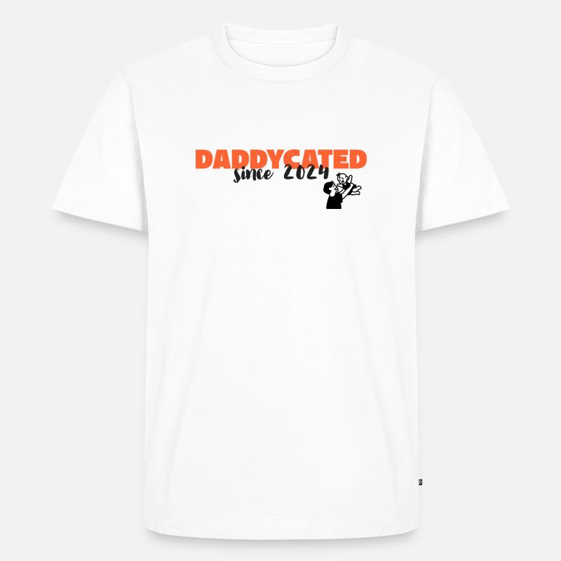 Daddycated since 2024 - Männer Premium Bio T-Shirt - Weiß