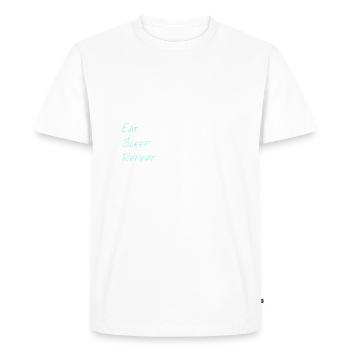 Eat sleep repeat - Men's Premium Organic T-Shirt - white - Front - Nico (187cm)