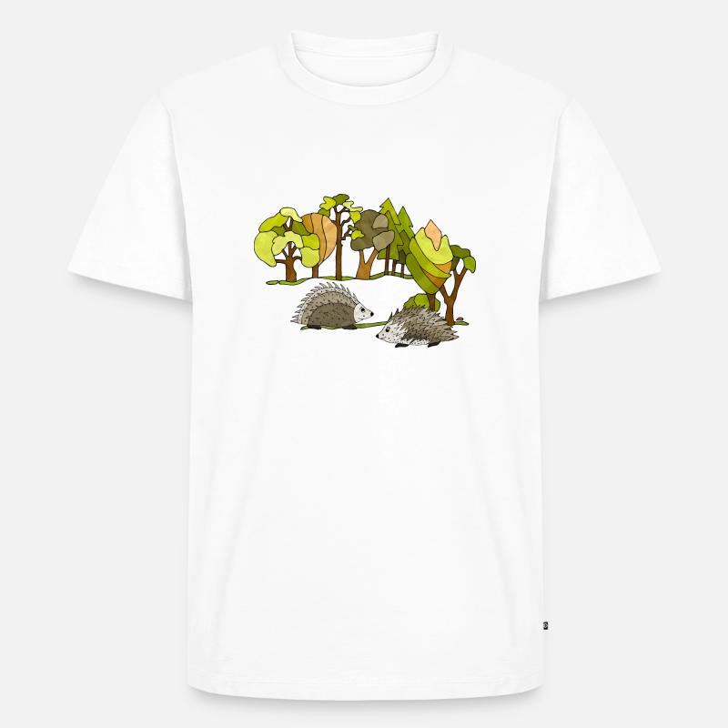 Igel - Männer Premium Bio T-Shirt - Weiß