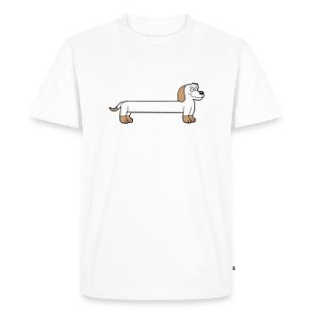 Dog Long Dachshund Funny Long Drawn Cool Cartoon - Men's Premium Organic T-Shirt - white - Front - Nico (187cm)
