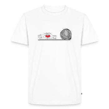 Tricot Tricot Crochet Tricoteur - T-shirt Premium bio Homme - blanc - Devant - Nico (187cm)