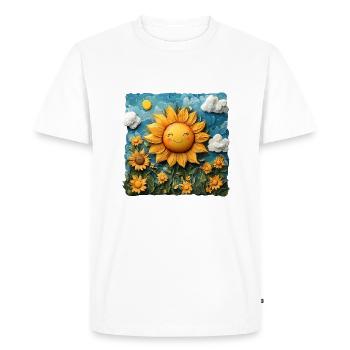 L’art du tournesol - T-shirt Premium bio Homme - blanc - Devant - Nico (187cm)