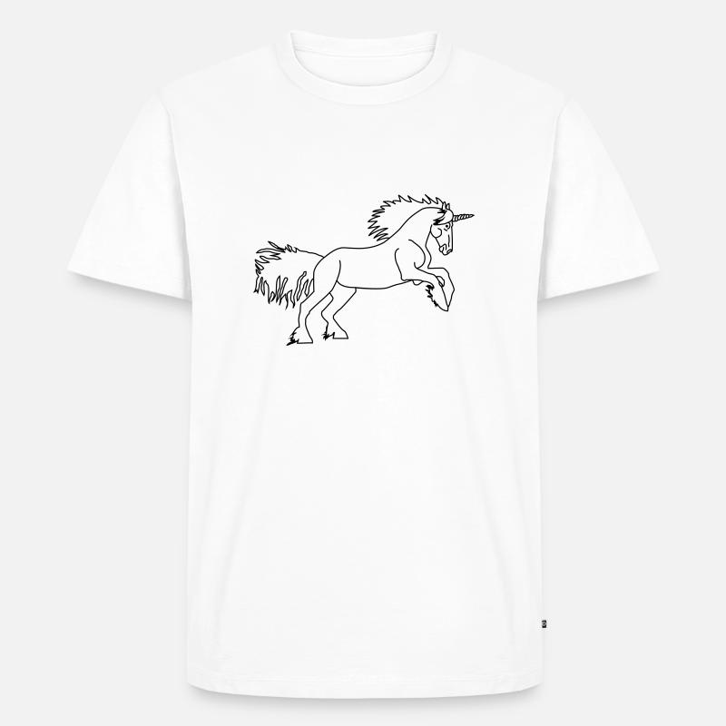 DAS Einhorn - Männer Premium Bio T-Shirt - Weiß