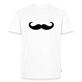 moustache - T-shirt Premium bio Homme - blanc - Devant - Nico (187cm)