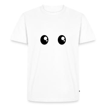 Funny Comic Cartoon Eyes Funny Gift Cheeky - Men's Premium Organic T-Shirt - white - Front - Nico (187cm)