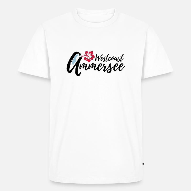 Ammersee Westcoast 3c - Männer Premium Bio T-Shirt - Weiß