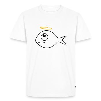 Le poisson Ronny l’Ange - T-shirt Premium bio Homme - blanc - Devant - Nico (187cm)