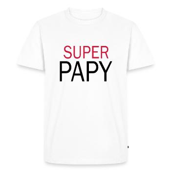 Super Papy - Tshirt Papy - T-shirt Premium bio Homme - blanc - Devant - Nico (187cm)