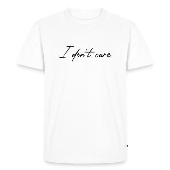 Je m'en fous - T-shirt Premium bio Homme - blanc - Devant - Nico (187cm)