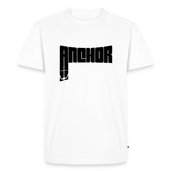 Text Anchor Crew - Men's Premium Organic T-Shirt - white - Front - Nico (187cm)