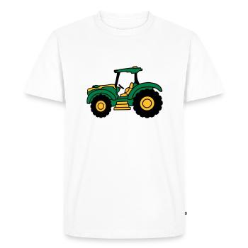 Conduite de tracteur agricole - T-shirt Premium bio Homme - blanc - Devant - Nico (187cm)