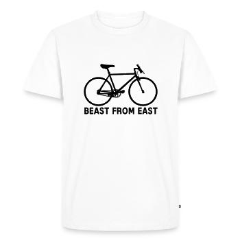 Bête de l’Est - T-shirt Premium bio Homme - blanc - Devant - Nico (187cm)