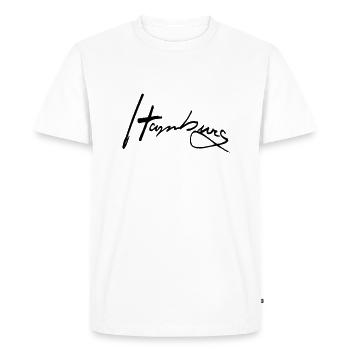 Hambourg Français - T-shirt Premium bio Homme - blanc - Devant - Nico (187cm)