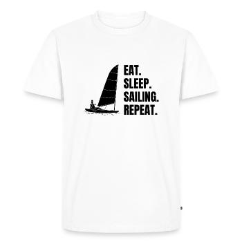 Sailing Ship Sail Boat Sailing Captain Sailor - Men's Premium Organic T-Shirt - white - Front - Nico (187cm)