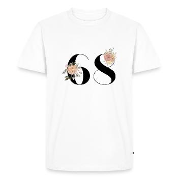68e anniversaire fleuris (Cadeau de 68 ans) - T-shirt Premium bio Homme - blanc - Devant - Nico (187cm)