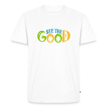 voir la bonne citation - T-shirt Premium bio Homme - blanc - Devant - Nico (187cm)