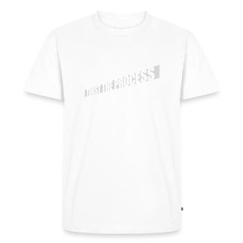 faire confiance au processus Devis - T-shirt Premium bio Homme - blanc - Devant - Nico (187cm)
