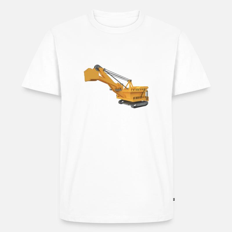 Riesiger Bagger - Männer Premium Bio T-Shirt - Weiß