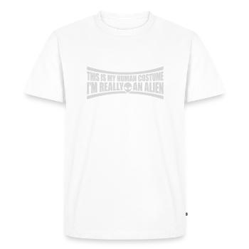 Citation extraterrestre de costume humain - T-shirt Premium bio Homme - blanc - Devant - Nico (187cm)