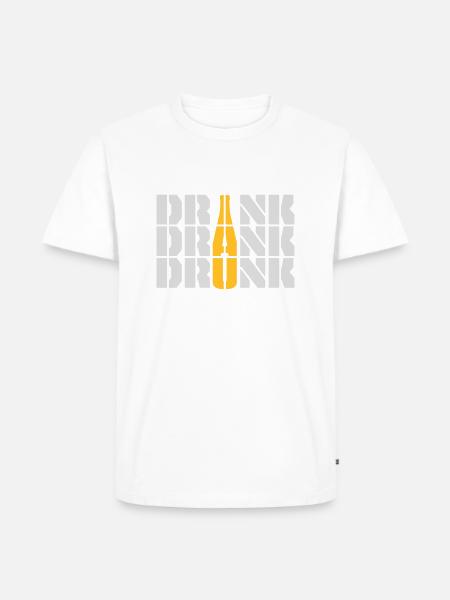 drink drank drunk Zitat - Männer Premium Bio T-Shirt - Weiß